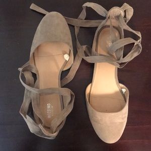 Lace up ballet flats